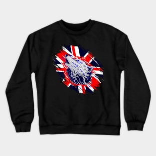 English wolf UK union jack Great Britain t-shirt Crewneck Sweatshirt